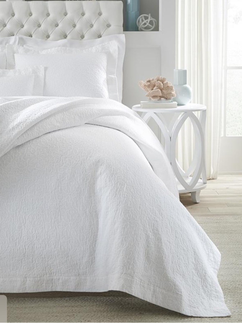 Sferra Lansone Matelasse Coverlet Blanket Cover Size king White Cotton Textured